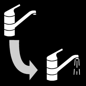 open tap / valve: open